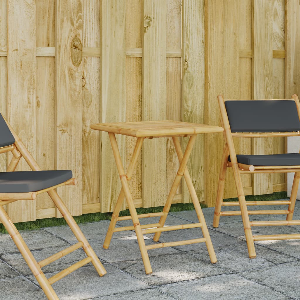 Folding Garden Table 55x55x75 cm Bamboo