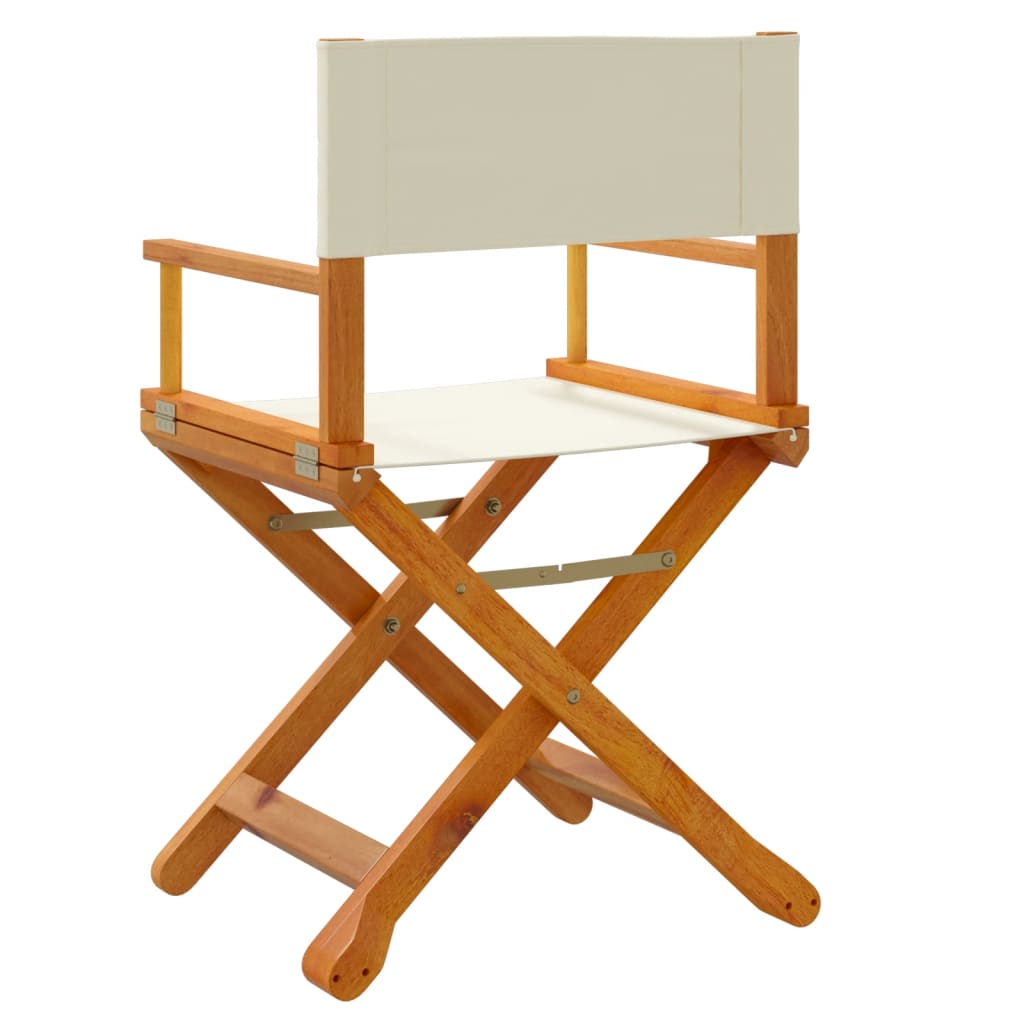 Folding Director Chairs 2 pcs Cream White Fabric