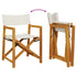 Folding Director Chairs 2 pcs Cream White Fabric