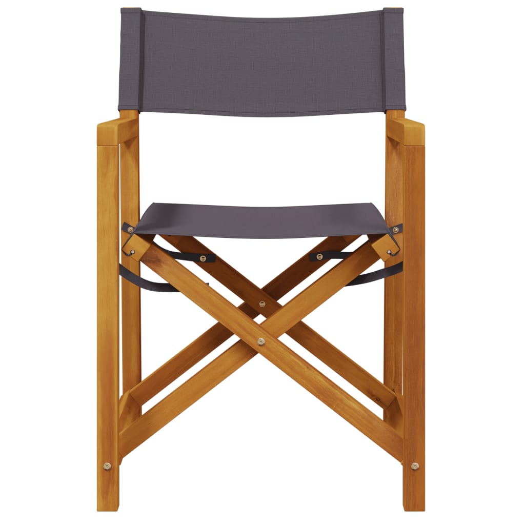 Folding Director Chairs 2 pcs Dark Grey Fabric