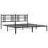 Metal Bed Frame without Mattress with Headboard Black 183x203 cm King