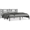 Metal Bed Frame without Mattress with Headboard Black 183x203 cm King