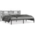 Metal Bed Frame without Mattress with Headboard Black 183x203 cm King