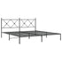 Metal Bed Frame with Headboard Black 183x203 cm King Size