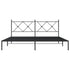 Metal Bed Frame with Headboard Black 183x203 cm King Size