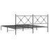 Metal Bed Frame with Headboard Black 183x203 cm King Size