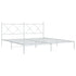 Metal Bed Frame with Headboard White 183x203 cm King Size