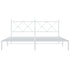 Metal Bed Frame without Mattress with Headboard White 183x203 cm King