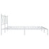 Metal Bed Frame with Headboard White 183x203 cm King Size