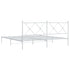 Metal Bed Frame with Headboard White 183x203 cm King Size