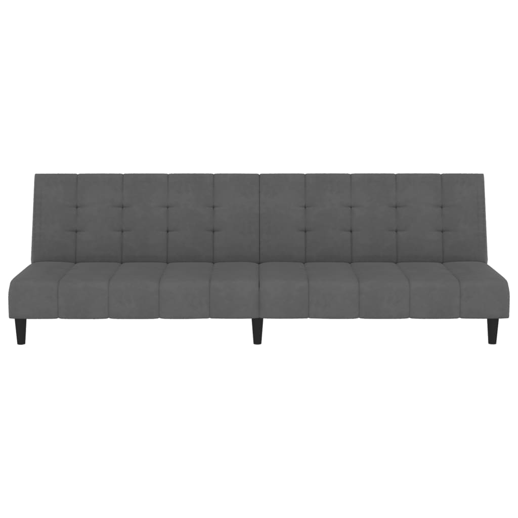 2-Seater Sofa Bed Dark Grey Velvet