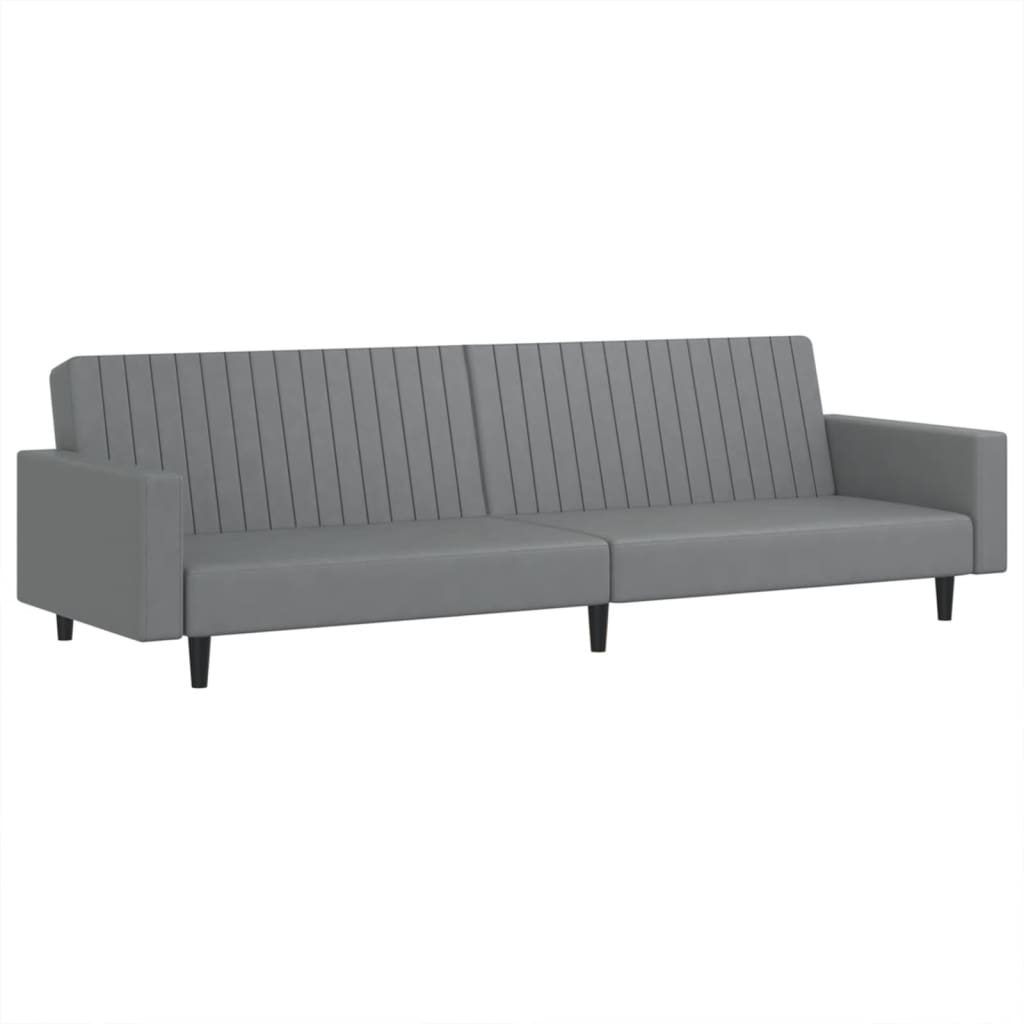 2-Seater Sofa Bed Grey Faux Leather