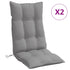 Highback Chair Cushions 2 pcs Grey Oxford Fabric