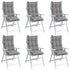 Highback Chair Cushions 6 pcs Grey Oxford Fabric