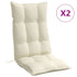 Highback Chair Cushions 2 pcs Cream Oxford Fabric