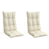 Highback Chair Cushions 2 pcs Cream Oxford Fabric