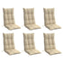 Highback Chair Cushions 6 pcs Beige Oxford Fabric