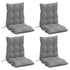 Lowback Chair Cushions 4 pcs Grey Oxford Fabric