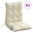 Lowback Chair Cushions 2 pcs Cream Oxford Fabric