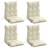 Lowback Chair Cushions 4 pcs Cream Oxford Fabric