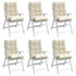 Lowback Chair Cushions 6 pcs Cream Oxford Fabric