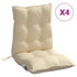 Lowback Chair Cushions 4 pcs Beige Oxford Fabric