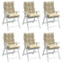 Lowback Chair Cushions 6 pcs Beige Oxford Fabric