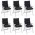 Lowback Chair Cushions 6 pcs Black Oxford Fabric