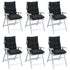 Lowback Chair Cushions 6 pcs Black Oxford Fabric