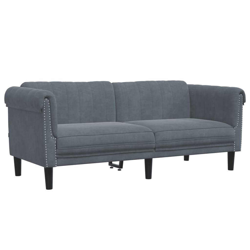 Sofa 2-Seater Dark Grey Velvet