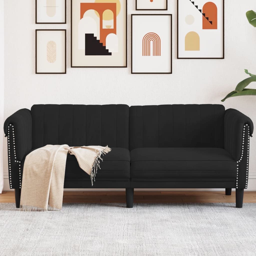Sofa 2-Seater Black Velvet