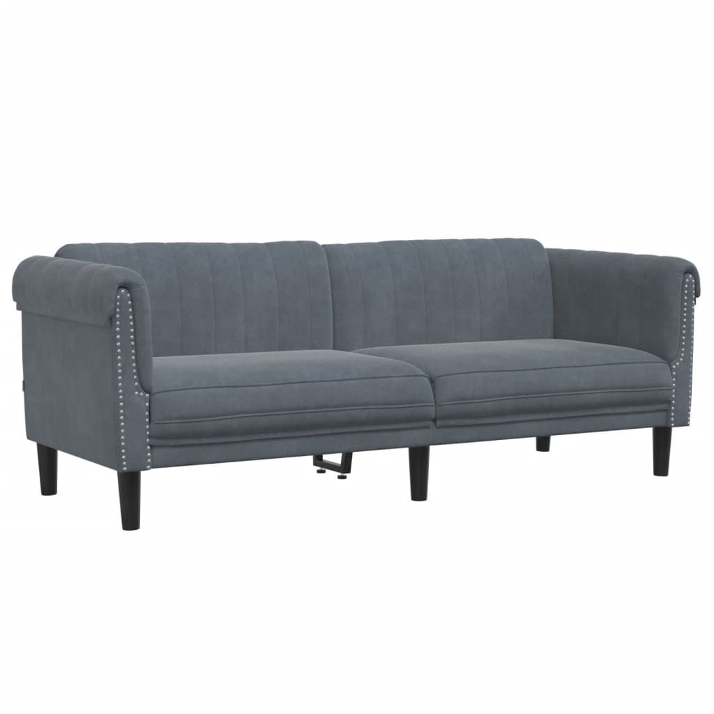 Sofa 3-Seater Dark Grey Velvet