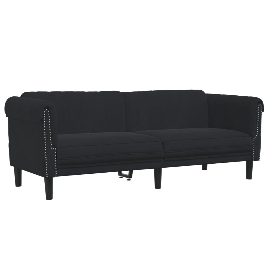 Sofa 3-Seater Black Velvet