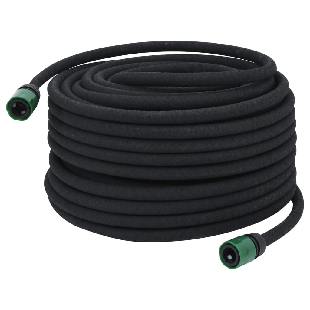 Garden Soaker Hose Black 0.6" 50 m Rubber