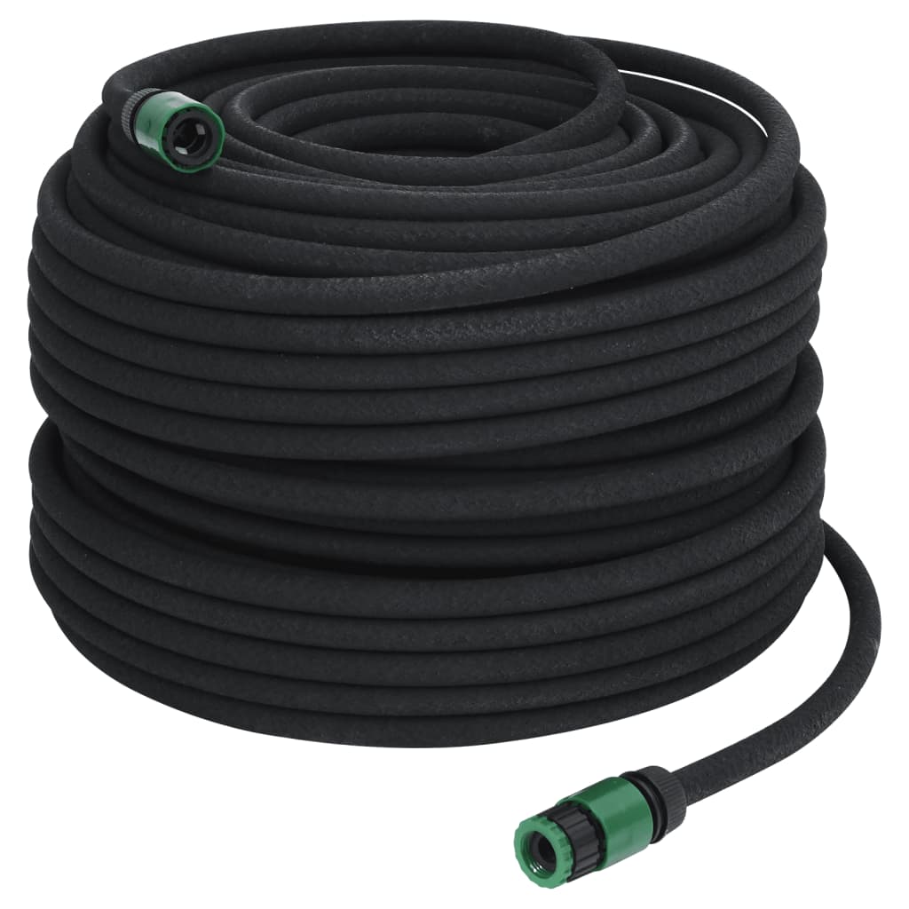 Garden Soaker Hose Black 0.6" 100 m Rubber