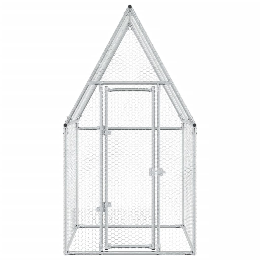 Chicken Cage Silver 100x100x190 cm Galvanised Steel