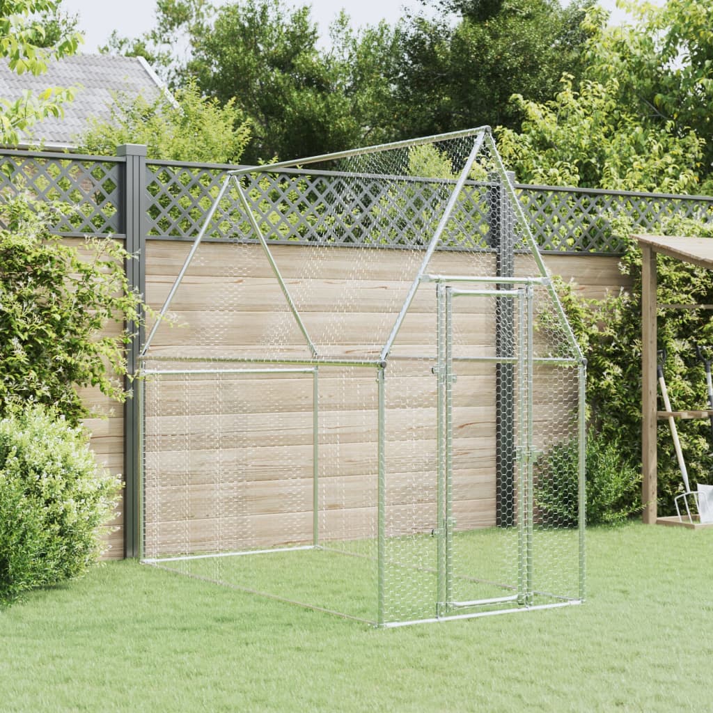 Chicken Cage Silver 200x100x190 cm Galvanised Steel