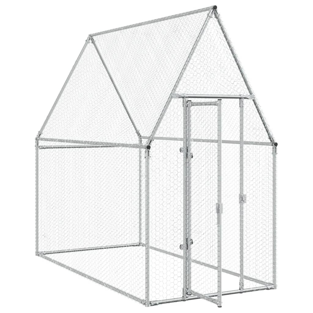 Chicken Cage Silver 200x100x190 cm Galvanised Steel