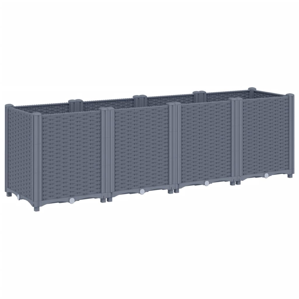 Garden Planter Blue Grey 160x40x53 cm PP