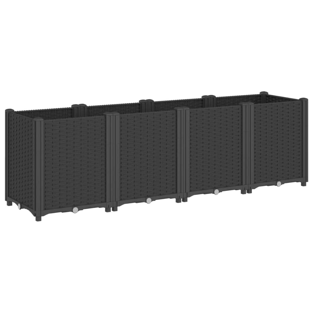 Garden Planter Black 160x40x53 cm PP