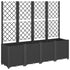 Garden Planter with Trellis Black 160x40x140 cm PP