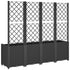 Garden Planter with Trellis Black 160x40x140 cm PP