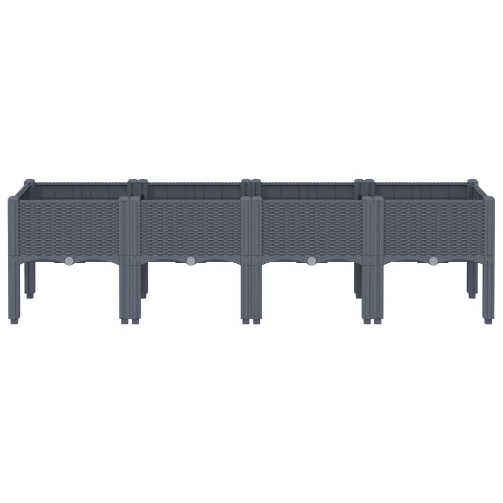 Garden Planter with Legs Blue Grey 160x40x42 cm PP