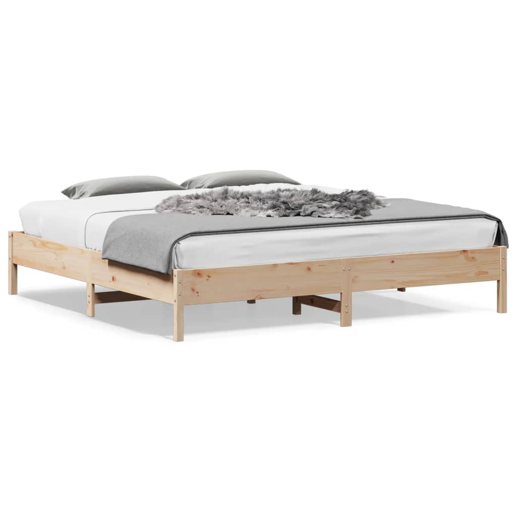 Bed Frame without Mattress 183x203 cm King Solid Wood Pine