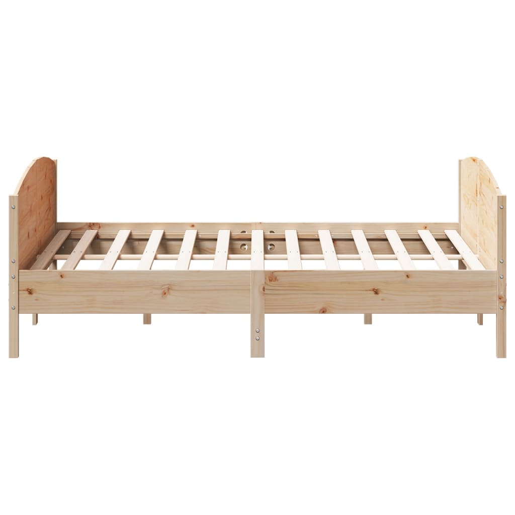 Bed Frame without Mattress 183x203 cm King Solid Wood Pine