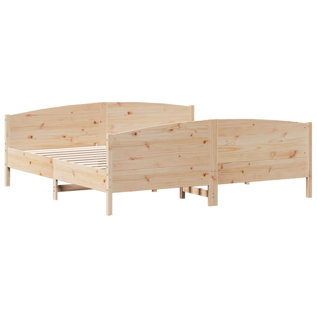 Bed Frame without Mattress 183x203 cm King Solid Wood Pine