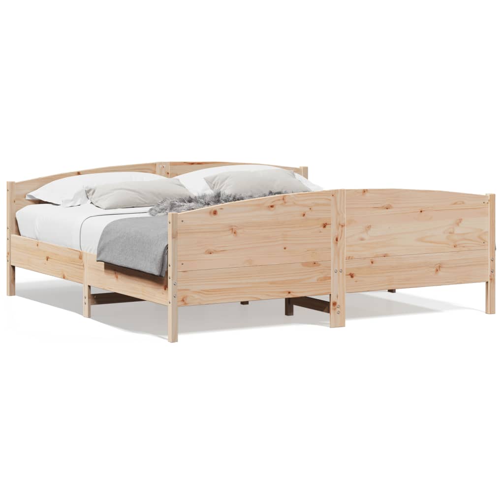 Bed Frame without Mattress 183x203 cm King Solid Wood Pine