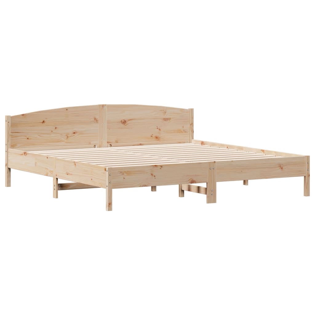 Bed Frame without Mattress 183x203 cm King Solid Wood Pine