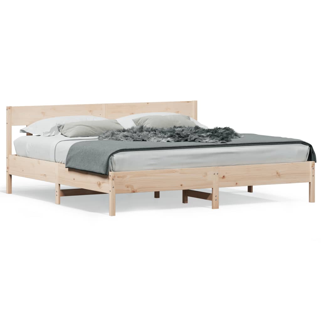 Bed Frame without Mattress 183x203 cm King Solid Wood Pine