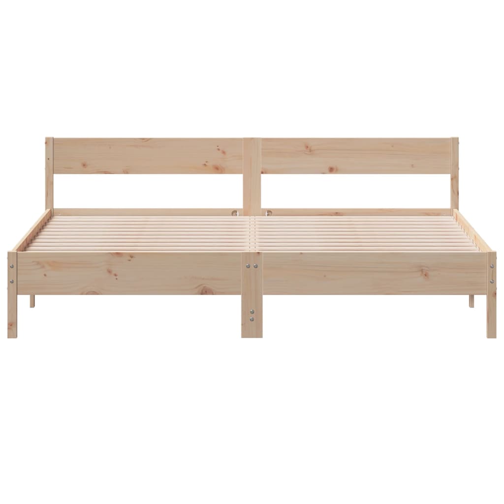 Bed Frame without Mattress 183x203 cm King Solid Wood Pine